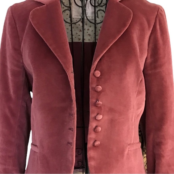 Rebecca Taylor Blush Rose Velvet Collared Jacket - Picture 6 of 9